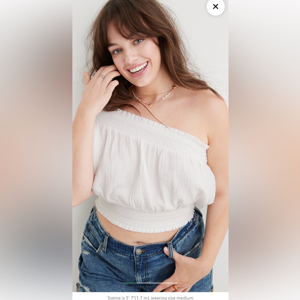 AERIE cropped one shoulder top